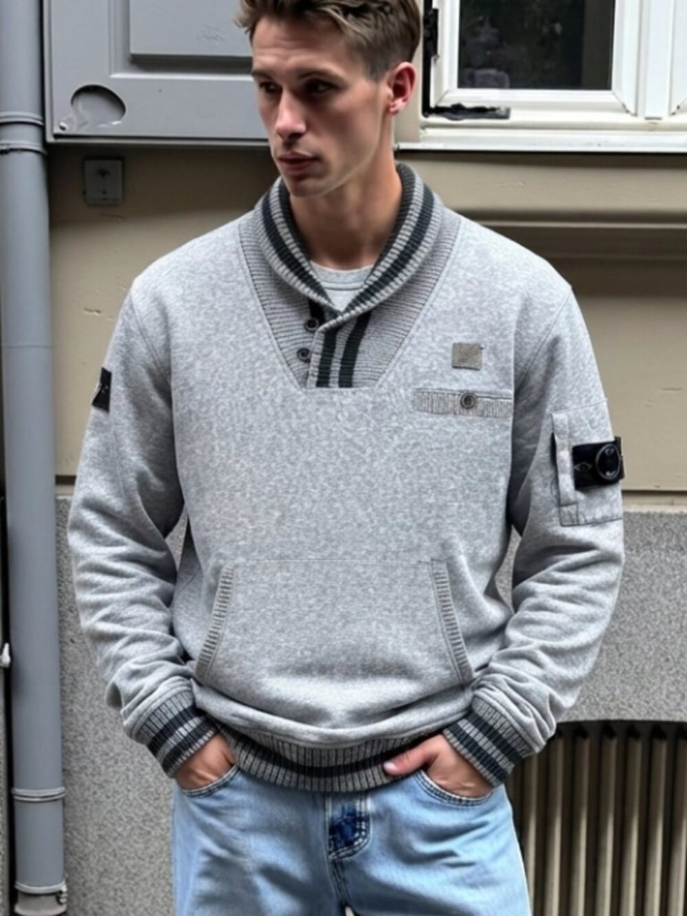 Springfield by raw Blue and made gray Core Fleece Pullover XL